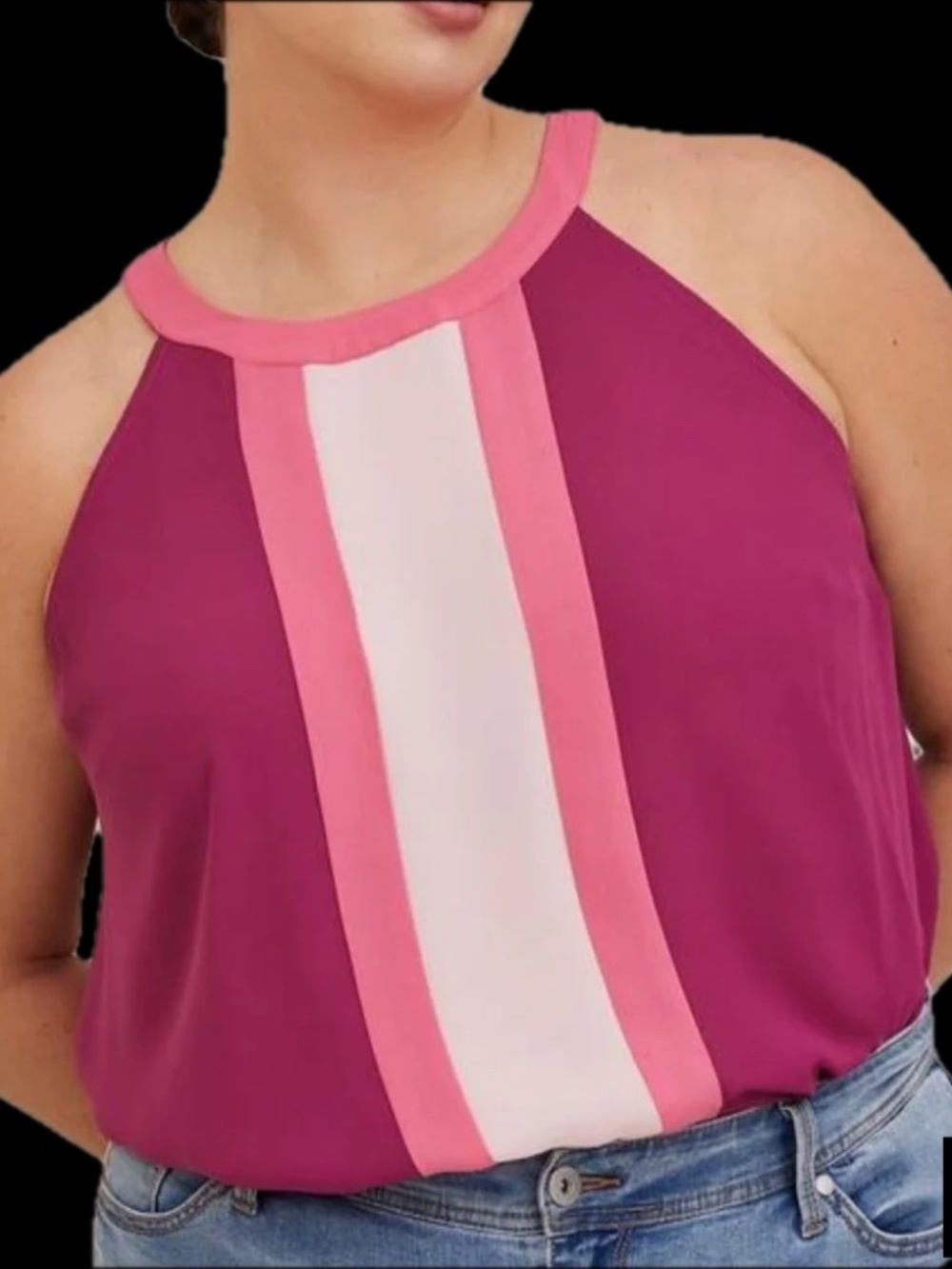 Torrid Magenta & Pink Colorblock Sleeveless Tank